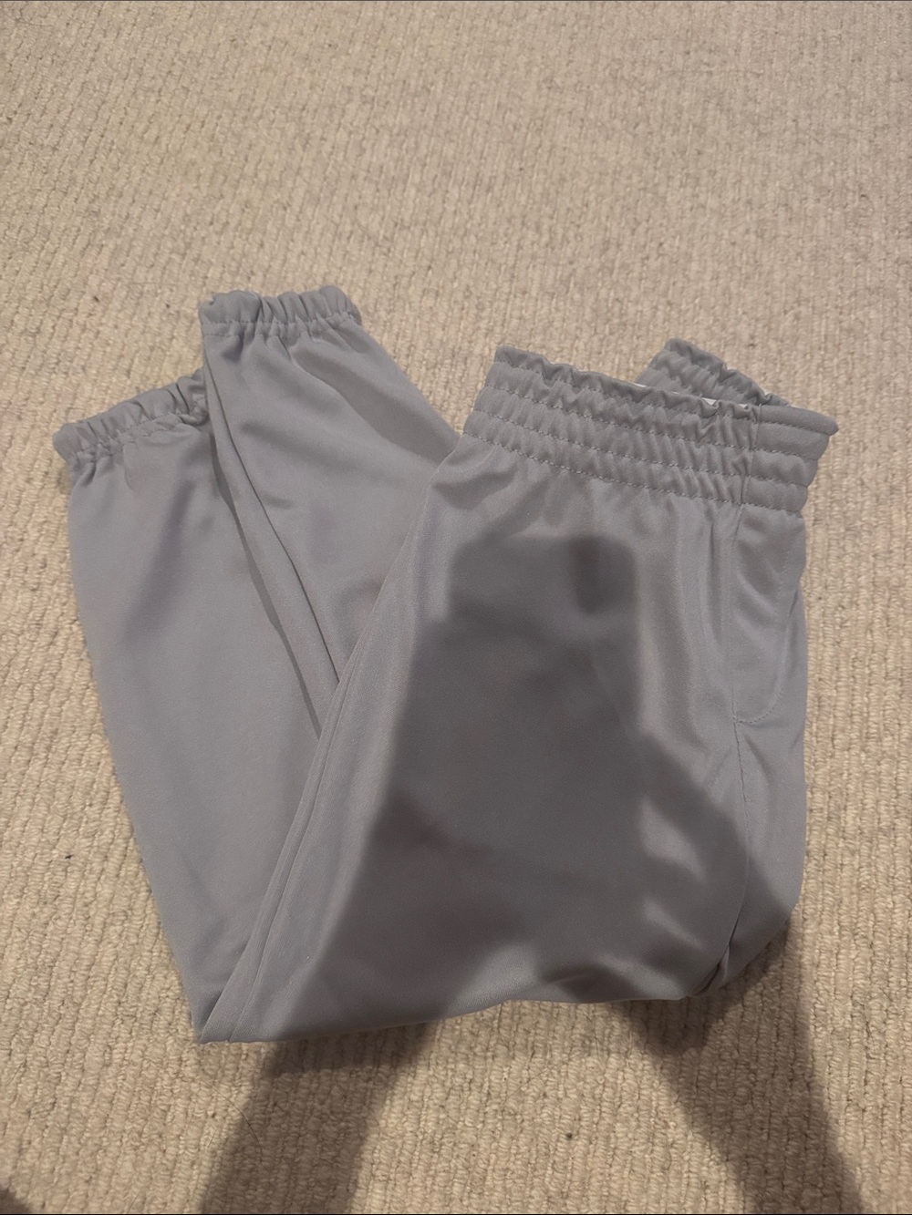 Kids Lightweight Elastic-Waist Jogger Pants - Light Gray Baseball Pants